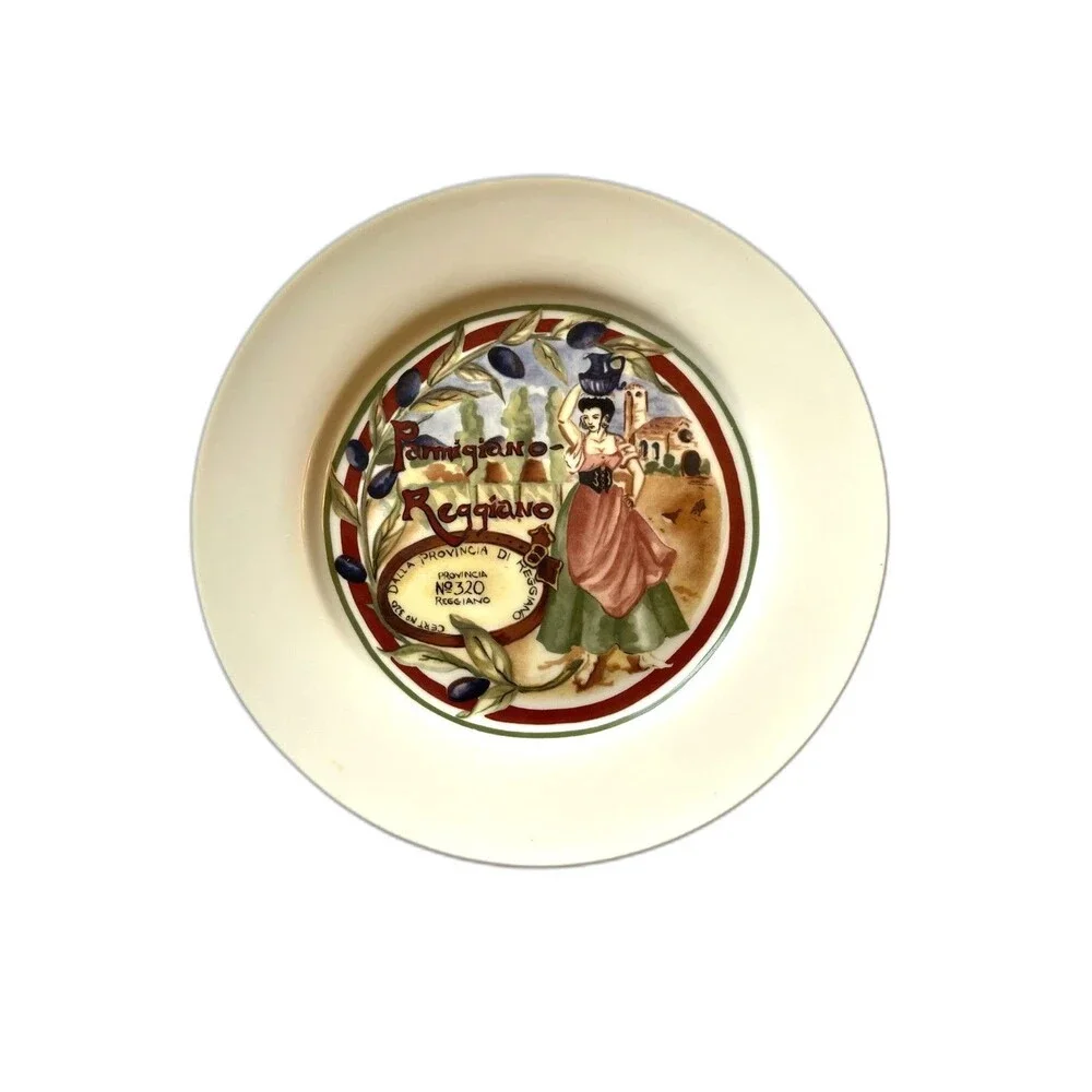 Restoration Hardware Set of 4 Plates CHEESE THEME Lunch Salad Dessert 7 3/4 “